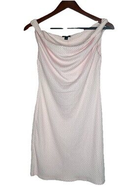 Wild Fable Dress Womens Medium Pink Dot Cowl Neck Sleeveless Bodycon